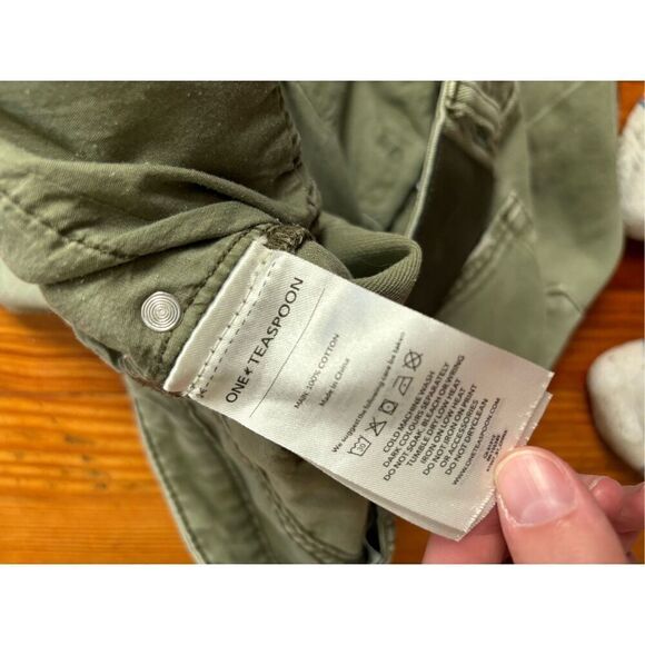 One Teaspoon Green Cut Off Shorts 4.25 inch Inseam Upcycled Jeans - Picture 4 of 4